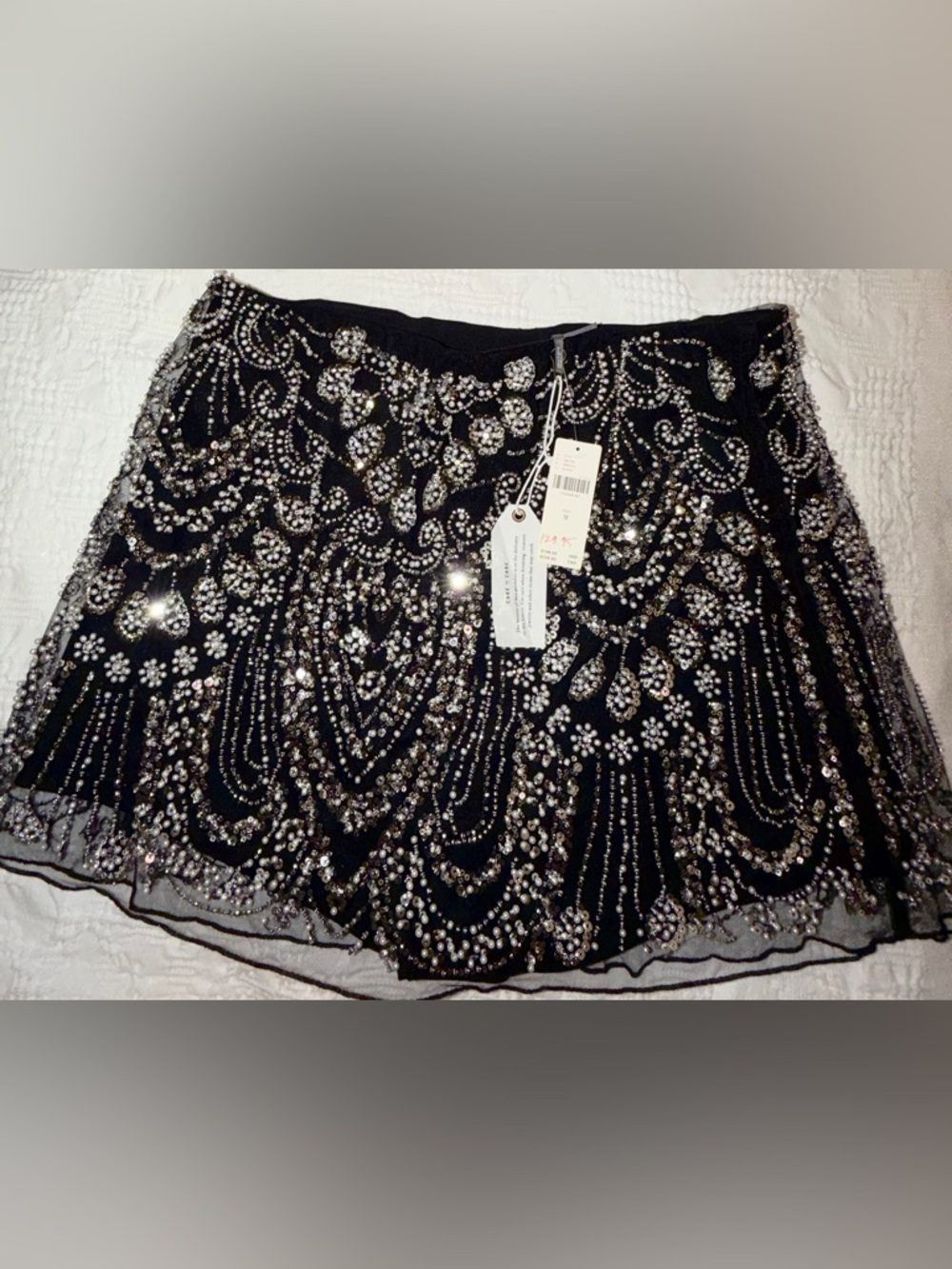 Anthropologie Crystal-Embellished Skort